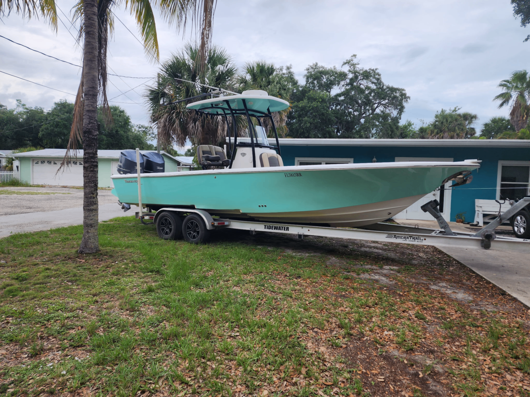 Tidewater bay boat on trailer in Vero Beach
